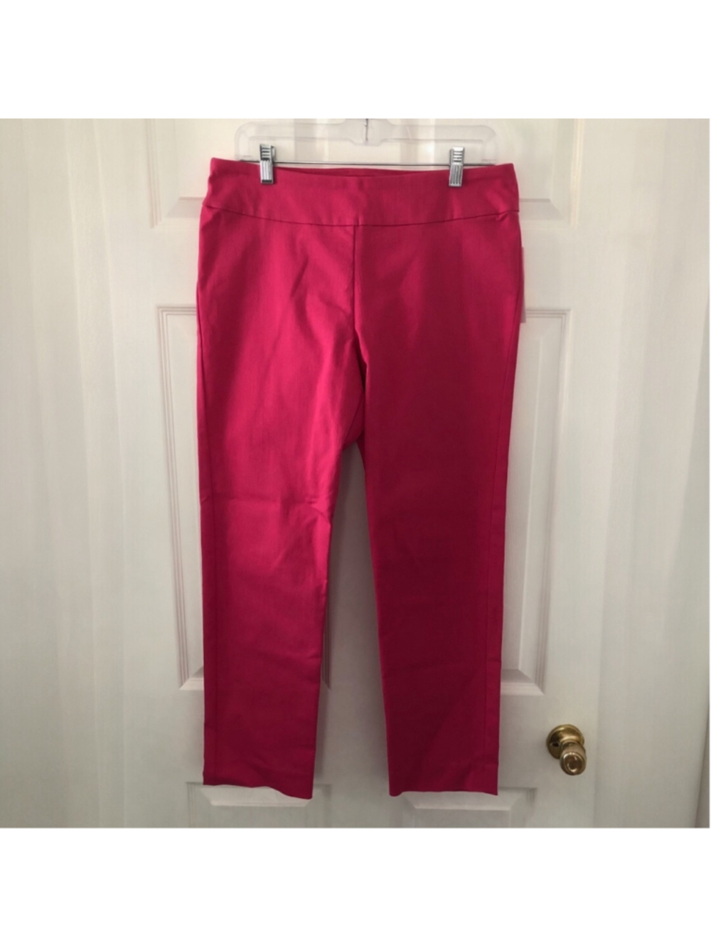 NWT Krazy Larry Pull On Stretch Pants Hot Pink Tummy Control Size 8 $149 MSRP